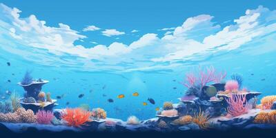 underwater world corals fish photo