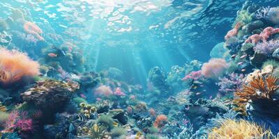 underwater world corals fish photo