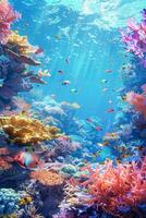 underwater world corals fish photo