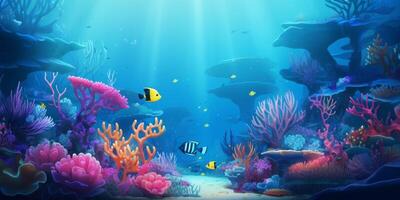 underwater world corals fish photo