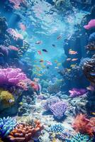 underwater world corals fish photo