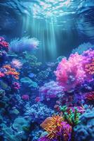 underwater world corals fish photo