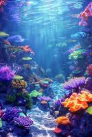 underwater world corals fish photo