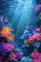 underwater world corals fish photo