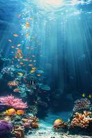 underwater world corals fish photo