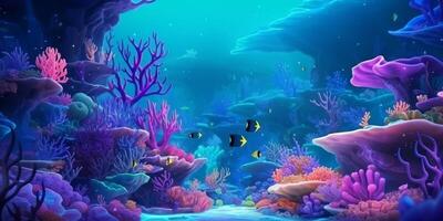 underwater world corals fish photo
