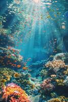 underwater world corals fish photo