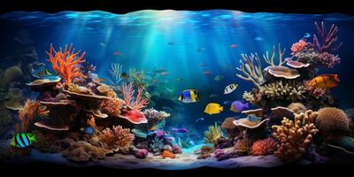 underwater world corals fish photo