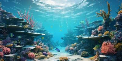 underwater world corals fish photo