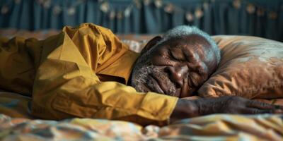 man sleeping in bed photo