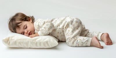 Sleeping child in bed photo