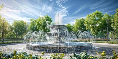 fountain in the park photo