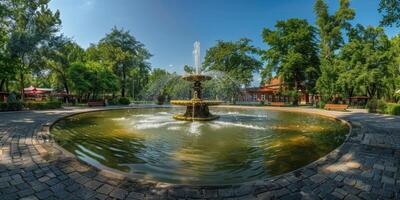 fuente en el parque foto