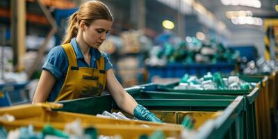 waste sorting and recycling photo