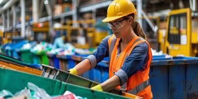 waste sorting and recycling photo
