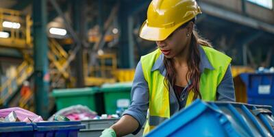 waste sorting and recycling photo