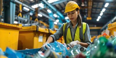 waste sorting and recycling photo