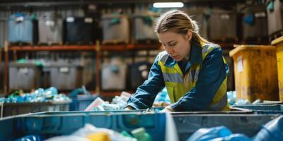 waste sorting and recycling photo