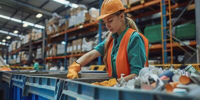 waste sorting and recycling photo