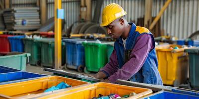 waste sorting and recycling photo