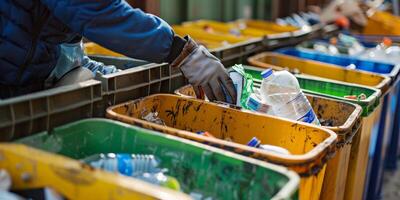 waste sorting and recycling photo