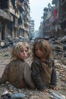 destroyed city after earthquake photo