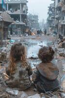 destroyed city after earthquake photo