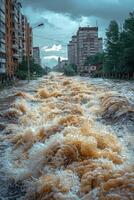 destroyed city after earthquake photo