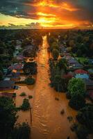 inundado calles de el ciudad foto