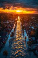 inundado calles de el ciudad foto