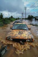 Flooded streets of the city photo