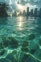 Flooded streets of the city photo