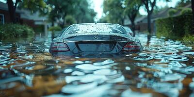 Flooded streets of the city photo