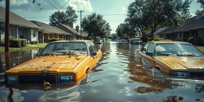 Flooded streets of the city photo