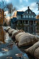 Flooded streets of the city photo