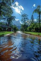 Flooded streets of the city photo