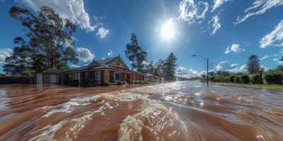 Flooded streets of the city photo