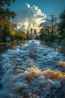 Flooded streets of the city photo