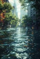 Flooded streets of the city photo