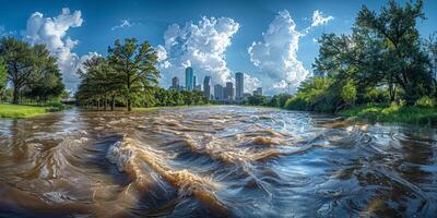 Flooded streets of the city photo