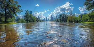 Flooded streets of the city photo