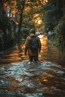 Flooded streets of the city photo