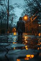 Flooded streets of the city photo