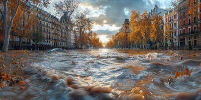 Flooded streets of the city photo