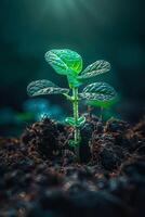 A sprout emerging from the ground photo