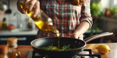 woman cooking in the kitchen photo