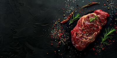 Beef steak dry aged with spices photo