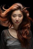 woman's silky and healthy hair portrait photo