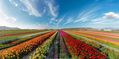 Aerial view of blooming flowers photo