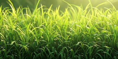 thick green grass in the meadow photo